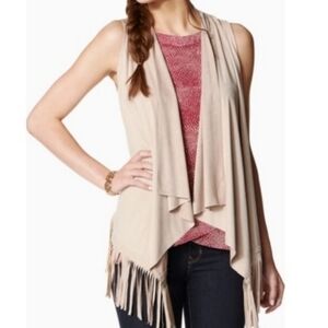 Charming Charlie Tan Fringe Vest